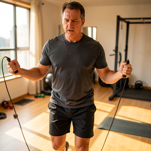 man jumping rope