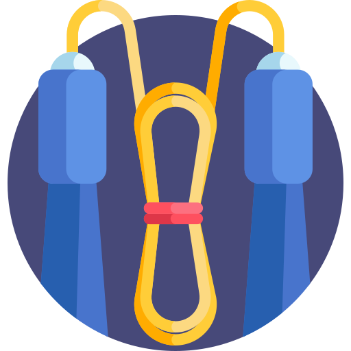 jump rope on blue circle background