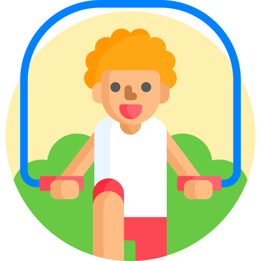 jumping rope outdoors
