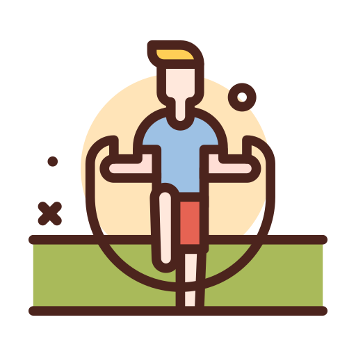 person exercising outdoors with a jump rope